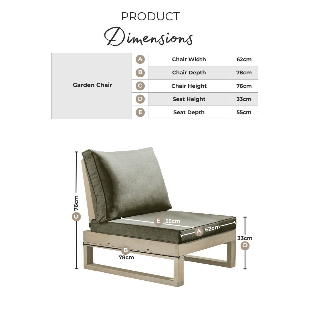 2x Brisa Limewash Wood and Grey Garden Chairs Set